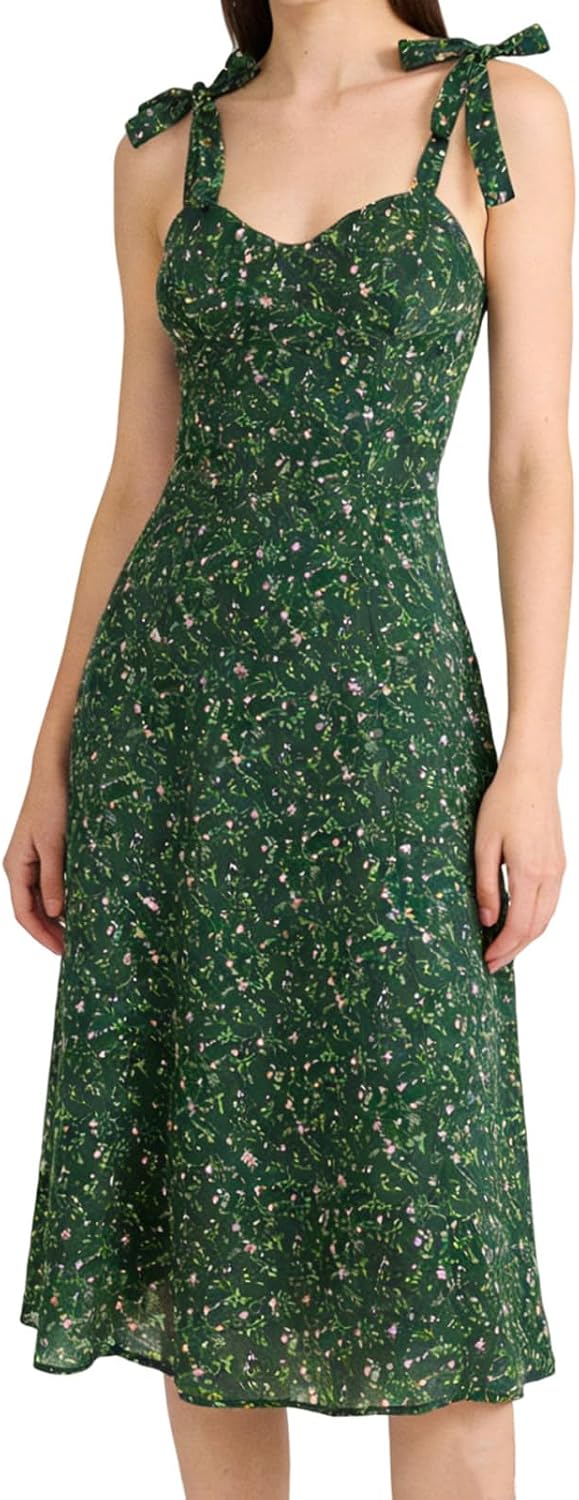 RIHOAS Women Polka Dots Dress Lace Trim V Neck Short Sleeve Long Dresses | 2026,Casual,Long,Semi Formal,Party,Prom,Vocation,Dinner,Fall,Summer,Elegant,Church,Beach