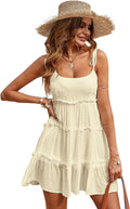 Narecte Womens Summer Dresses Wedding Guest Dresses Beach Sundresses Spaghetti Strap Flowy Boho Dress